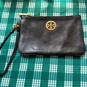 Tory Burch wristlet. Black leather